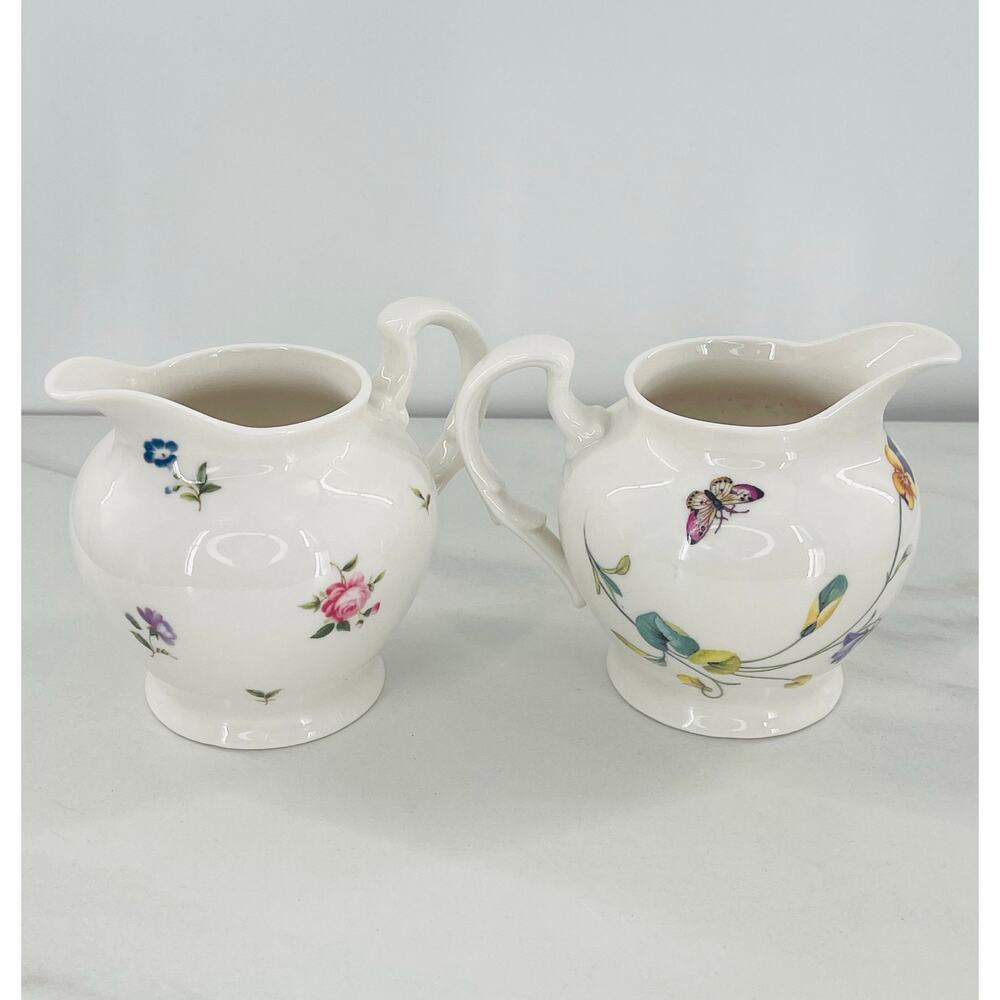 Set of Two Nantucket Home Creamer Butterfly and Floral